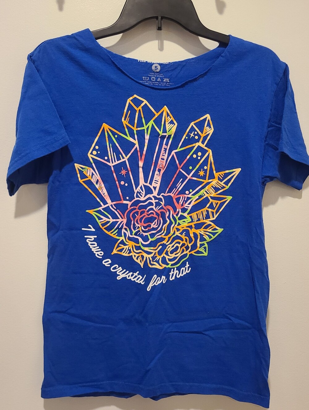 Blue Crystal T-shirt Small Colorful